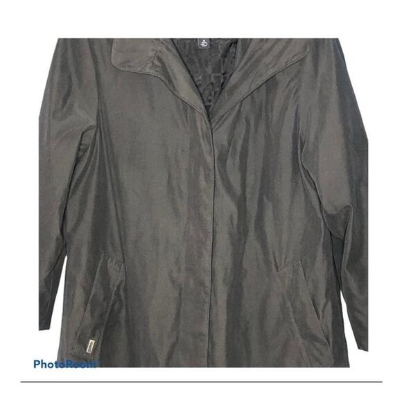 London Fog Black Waterproof Mid-Length Trench Coat Size Medium - Picture 9 of 14